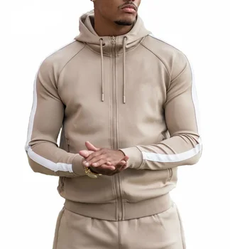 2022 Custom logo side strips men tracksuit men's sweatsuit jogging fleece suit Joggers Pants Sweat Track Suit / Street wear