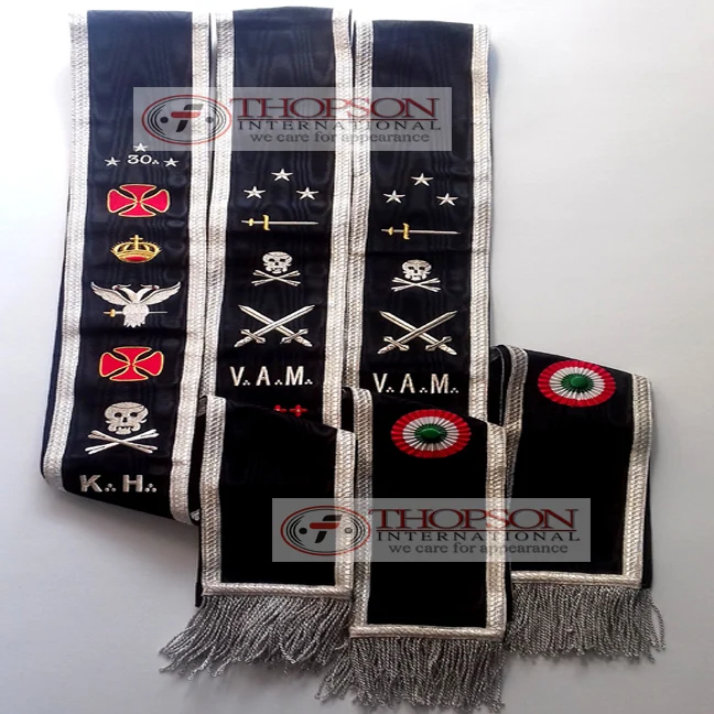 Пояс Masonic Regalia AASR, 30 градусов, черный