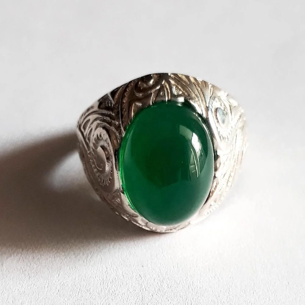 Elegant Design Green Onyx Gemstone Women S 925 Sterling Silver Ring Silver Jewelry Buy Silver Ring Big Stones Silver Rings Silver Gemstone Rings Product On Alibaba Com