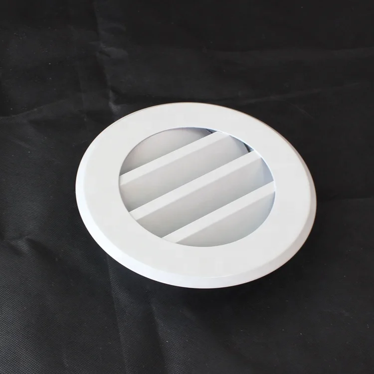 HVAC System Anodized Outdoor Air Outlet Circular External Air Vent Cover Round Aluminum Waterproof Louvers with Screen Mesh