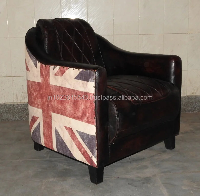 leather union jack chair