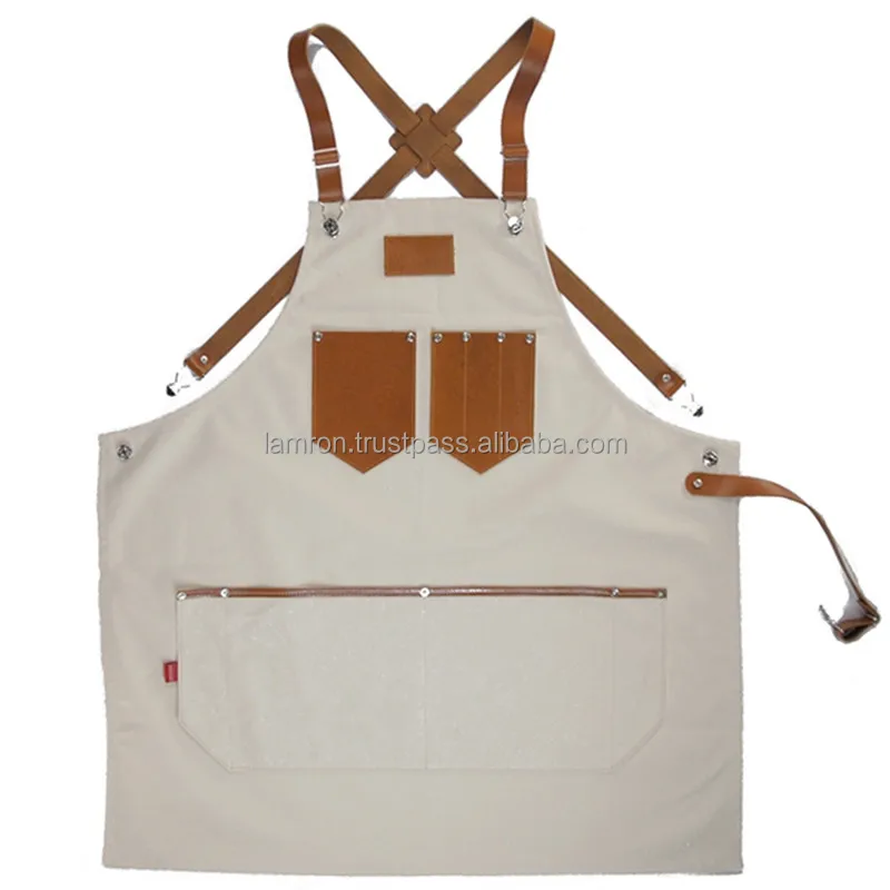 Professional Barber Aprons Custom Color Denim Jeans Canvas Long Aprons