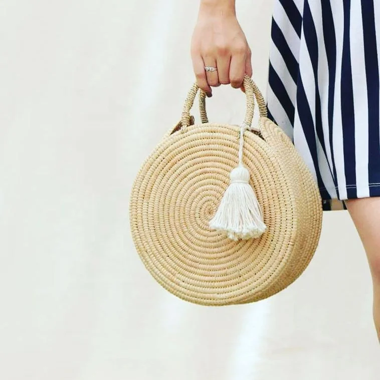 Zara round straw tote bag