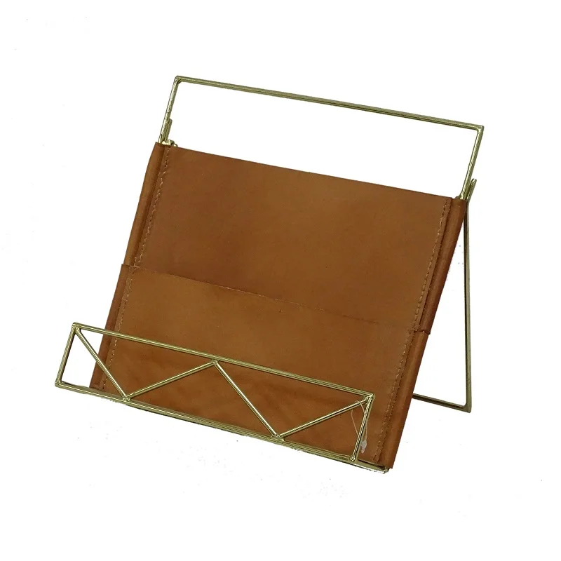 Новый металлический медный держатель для файлов, стойка для брошюр, подставка для книг