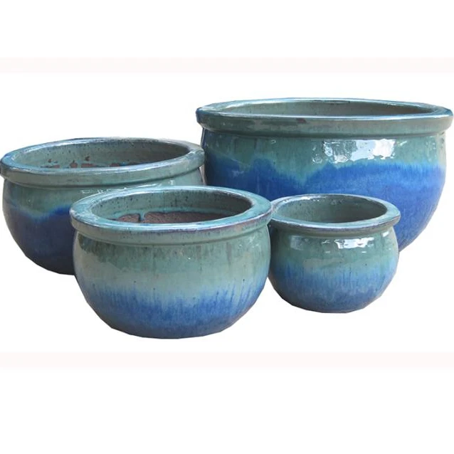 High Quality Vietnamese Handmade Outdoor Glazed Ceramic Clay Flower Pot ...