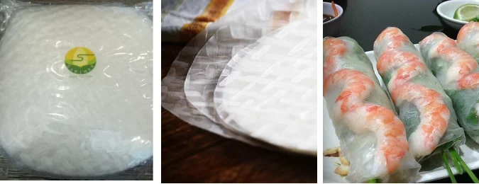 EDIBLE RICE WRAPPER FOR SPRING ROLL 16-22CM DIAMETER FROM VIETNAM FACTORY/SPRING ROLL RICE PAPER WRAPPER CUSTOMIZED PACKAGING