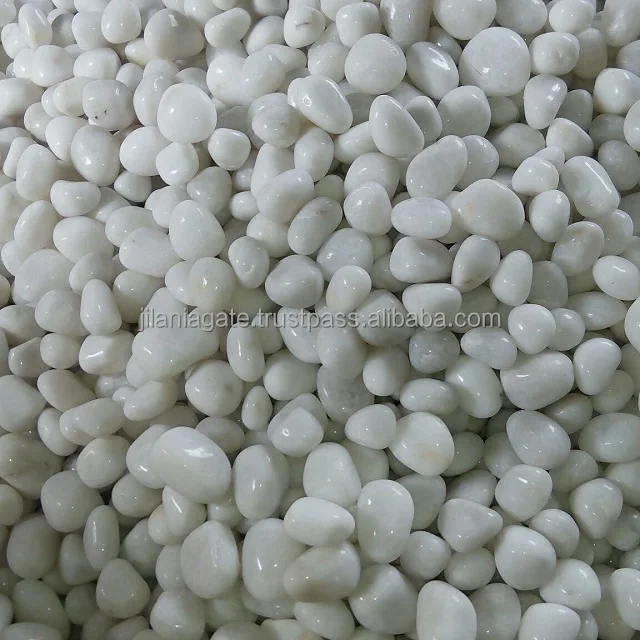 Hot Sale Snow White Tumbled Stone | Wholesale Pebbles Stone Garden ...