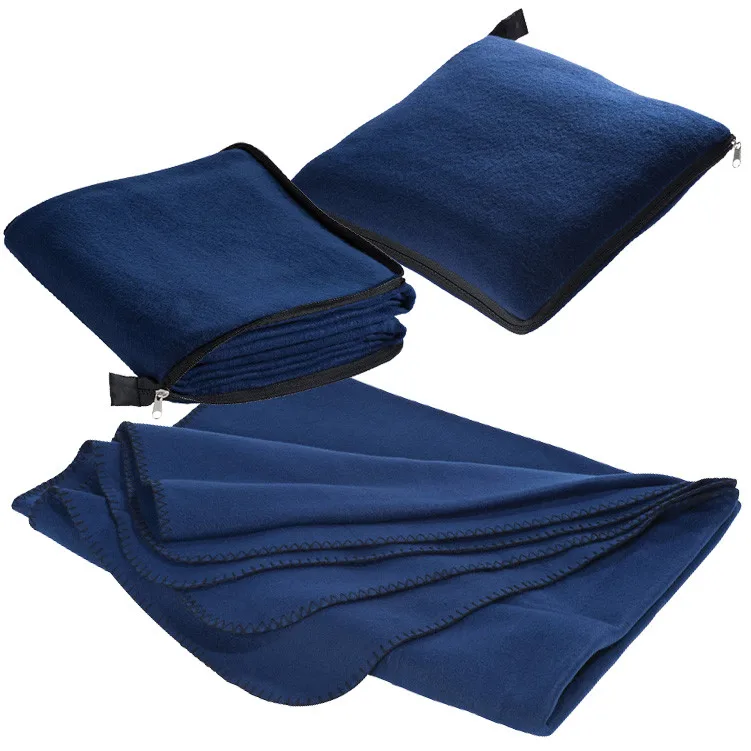 2 in 1 Winter Travel Blankets with Pillow Polar Fleece Waterproof & Heated for Airline Bus Car Train Picnic-Avior