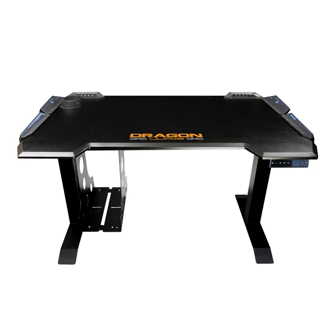 
Логотип OEM, индивидуальный дизайн, RGB светодиодная подсветка, регулируемая высота, подвижный стоечный стол с USB-концентратором 