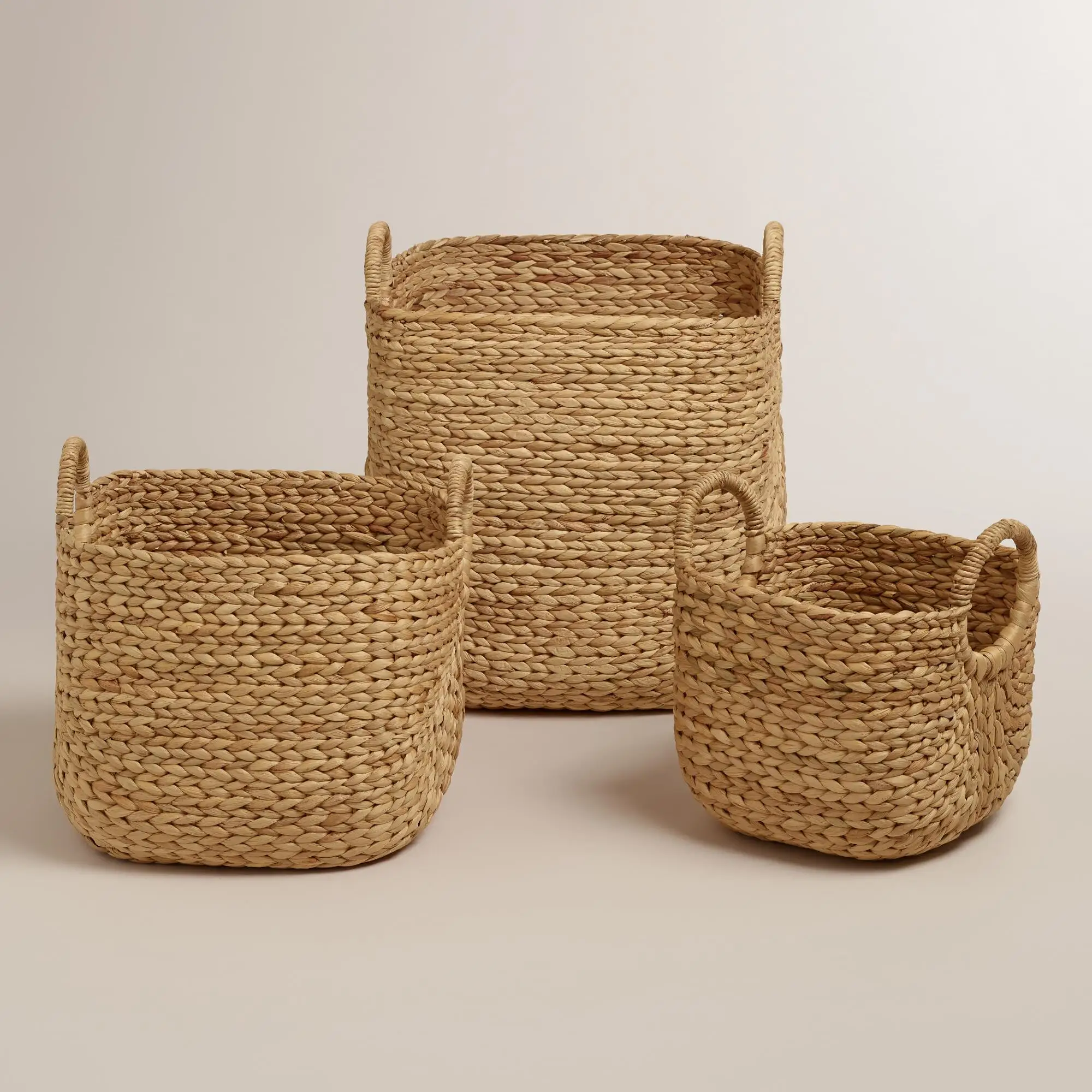 latest product water hyacinth basket handweaving straw basket