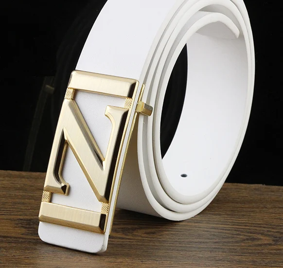 Cliont Men's Letter Z Gold and Silver Removable Buckle Faux