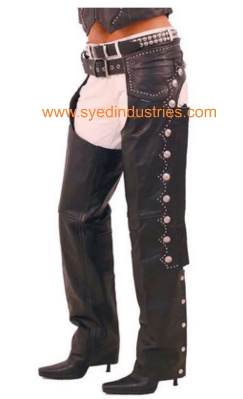 Кожаные крючки с регулируемым задним ремнем и кружевом до бедра (Ch-17)