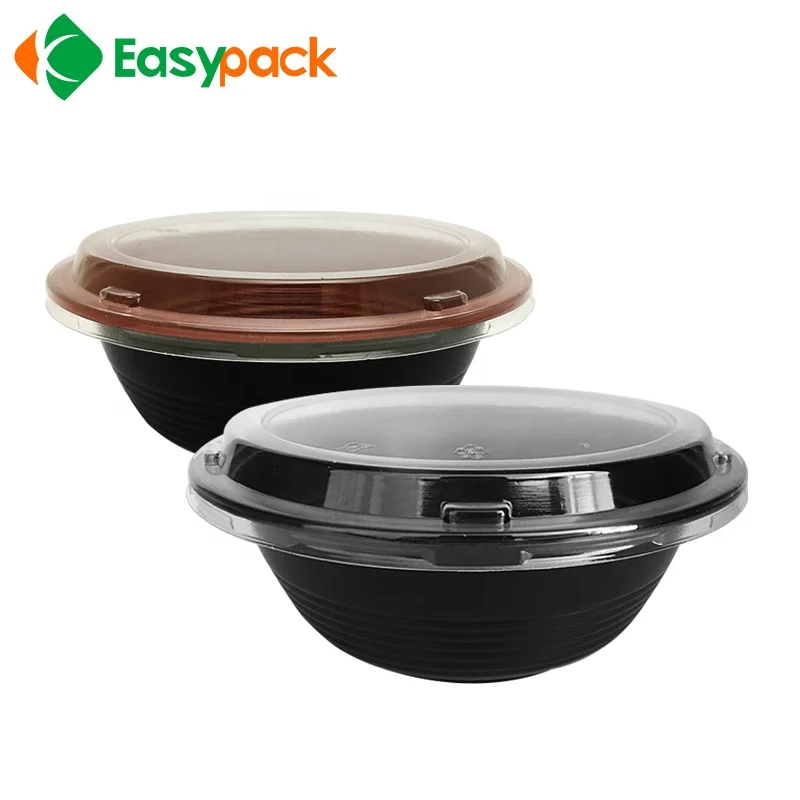 700 ml Round Microwavable PP Food Bowl With Clear Lid - Easypack