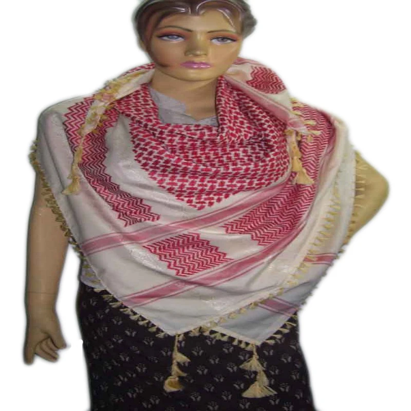 Shemagh New Arab Yasser Arafat Palestinian Authentic Keffiyeh Scarf Men, 