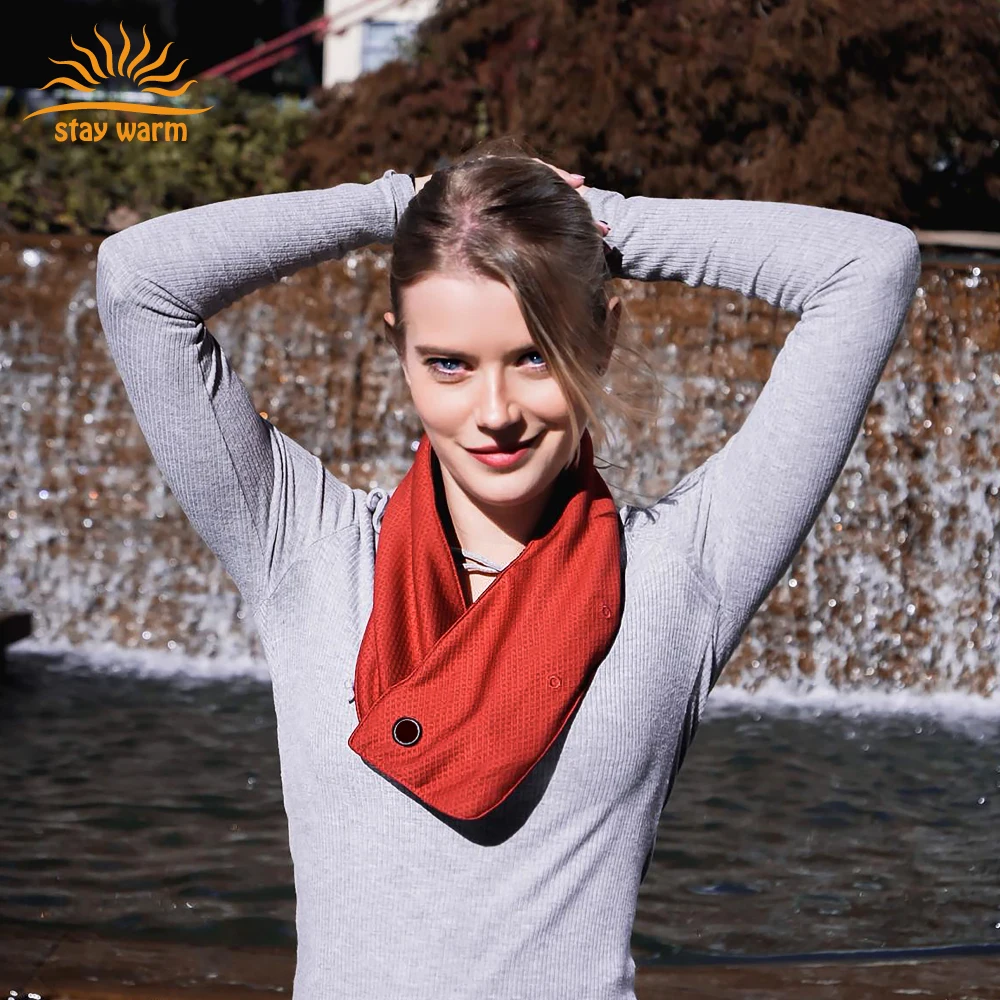 Модный Рождественский Подарочный шарф унисекс, шарфы с подогревом батареи 5 В для зимы