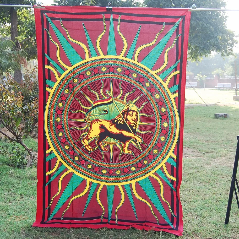 rasta lion tapestry