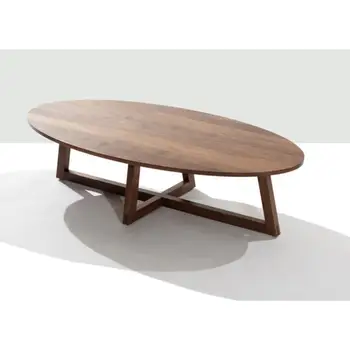 Industrial and Antique Solid Wood Coffee Table Oval