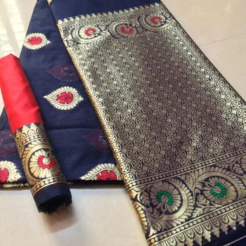 New fabulous look casual wear banarasi silk saree with blouse piece Indian women wear sari cheap low price wholesale Surat 2022