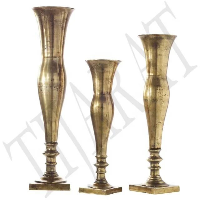 Long Flower Vase Aluminium Metal / Home Decor Flower Vase / Vases For