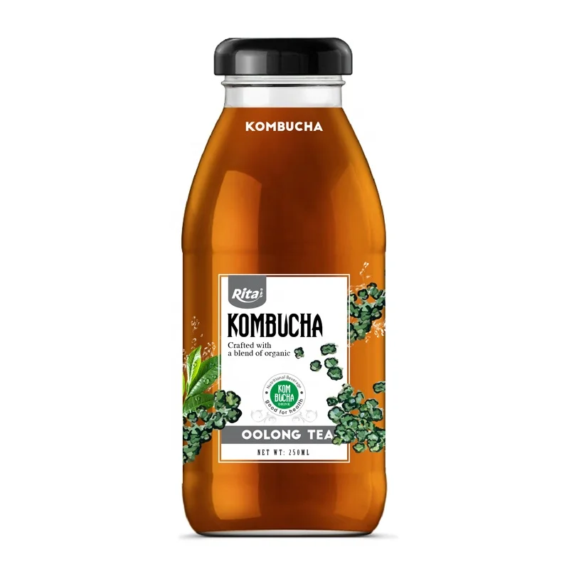 
 Высококачественная стеклянная бутылка 250 мл, имбирь и груша Kombucha  
