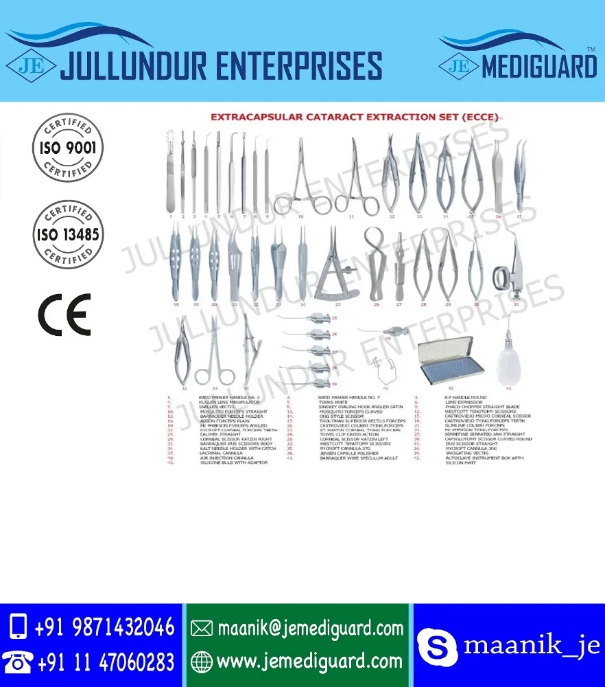 Extracapsular Cataract Extraction Set Ecce Buy Eye Surgery Instruments Major Surgical Instruments Vascular Surgical Instruments Product On Alibaba Com