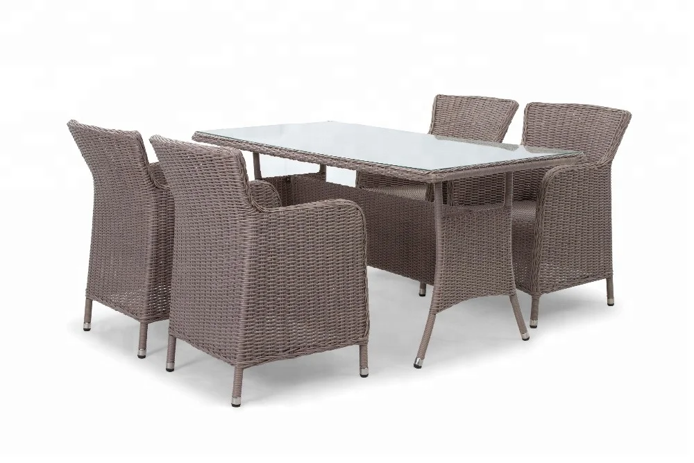 Stack Chair PVC Plastic Wicker Rope Poly Rattan Synthetic Sofa Dining Chair  Set