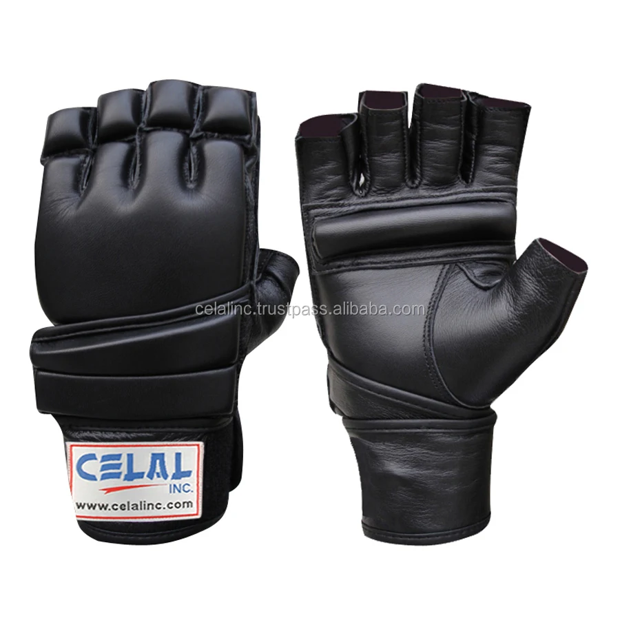 MMA grappling mix boxing fight cage fight gloves real cowhide Leather  S-M-L-XL 