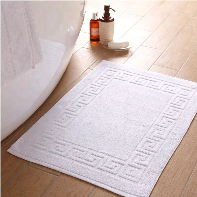 NatureMark Pack of 2 Terry Towelling Bath Mats Sand 100% Cotton 50 x 80 cm