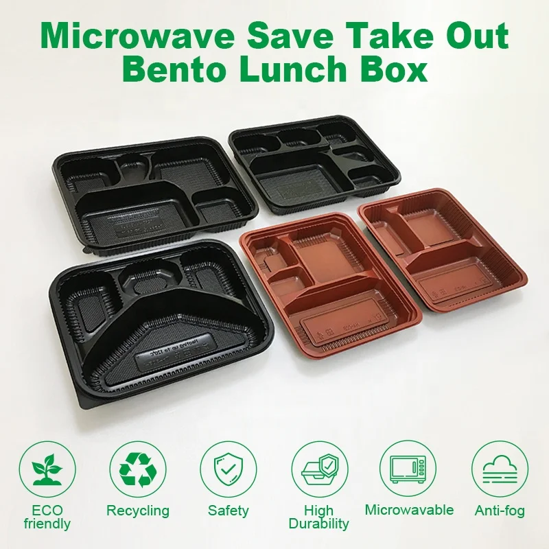 Buy Wholesale China Microwaveable Disposable Plastic Food Container Black  Round Eco Friendly Bento Pp Lunch Box & Disposable Plastic Food Container  at USD 0.08