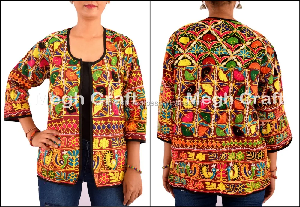 indian jacket boho jacket,Bohemian Jacket,Coat,designer coat. Vintage Patchwork Kutchi Embroidered JacketsCoat boho embroidered jacket