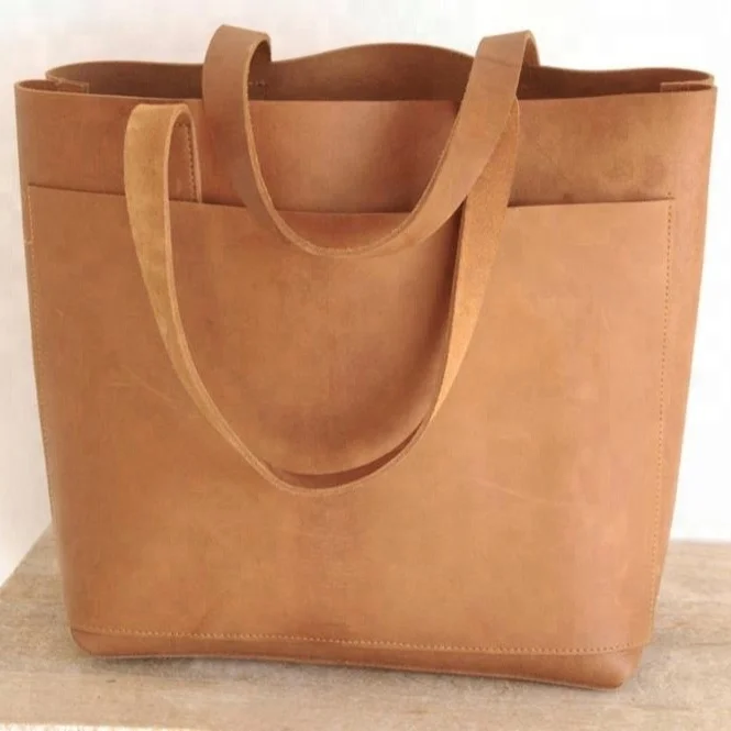 Handcrafted Camel Leather Tote