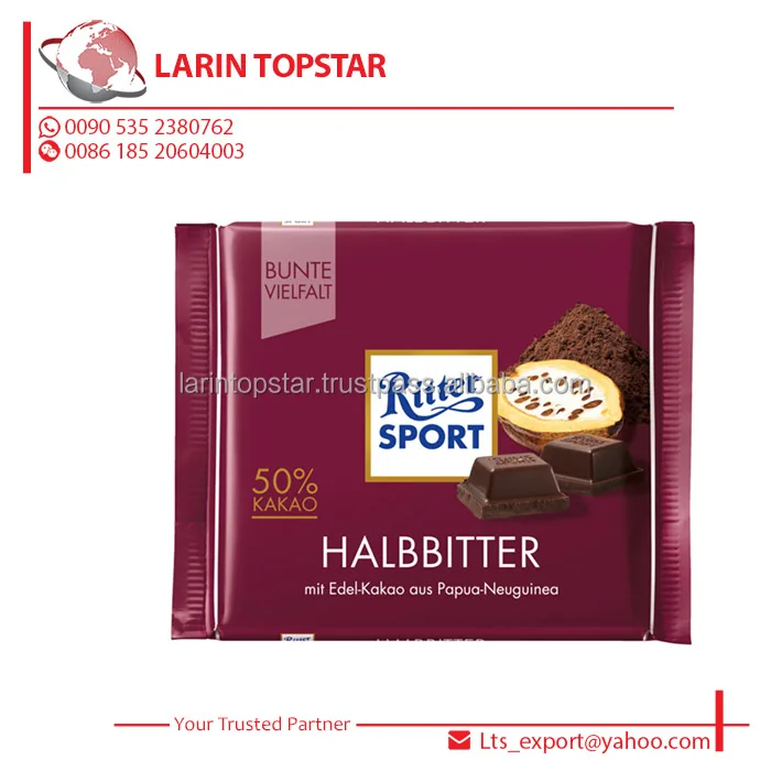 Ritter Sport Dark Chocolate 50 Kakao Halbbitter 100g View Ritter Sport Ritter Sport Product Details From Larin Topstar Gida Ithalat Ihracat Sanayi Ticaret Limited Sirketi On Alibaba Com