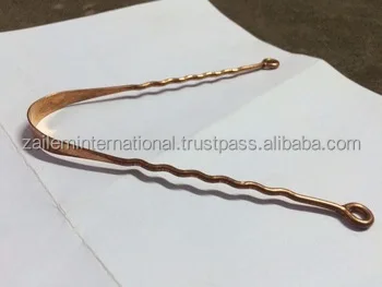 Медный скребок для языка йоги из Индии