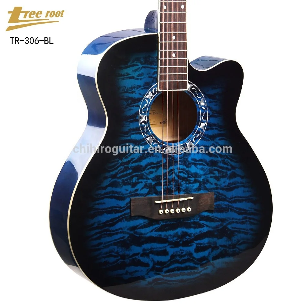 도매 사용자 정의 공장 물 리플 데칼 40 인치 basswood 린든 싼 불꽃 컬러 나무 어쿠스틱 기타 픽업