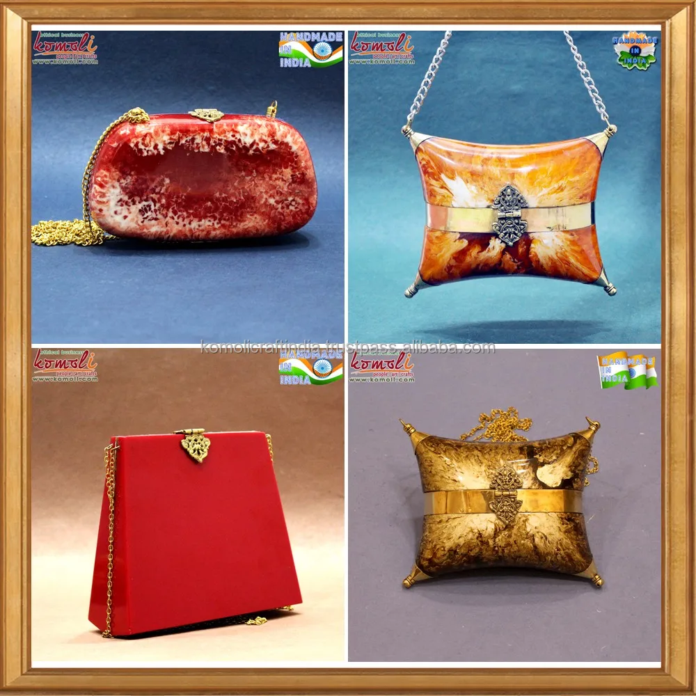 Komoli Female Handmade Resin Box Clutch Purse Party Bag Fashion Jewellery,  Size: Custom