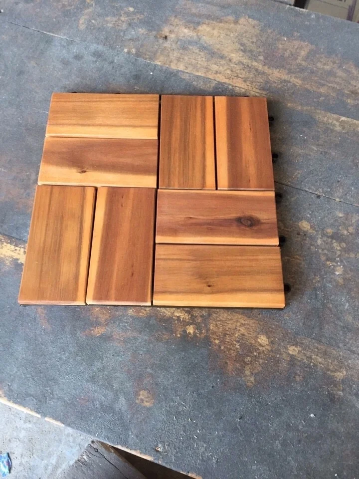 Diy High Quality Acacia Teak Solid Bath Mat in Bathroom Outdoor Shower