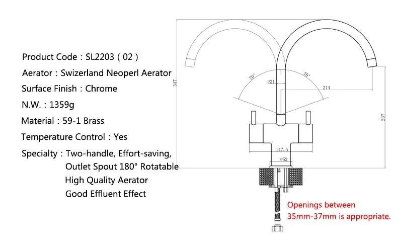 Modern Brass Kitchen Tap factory