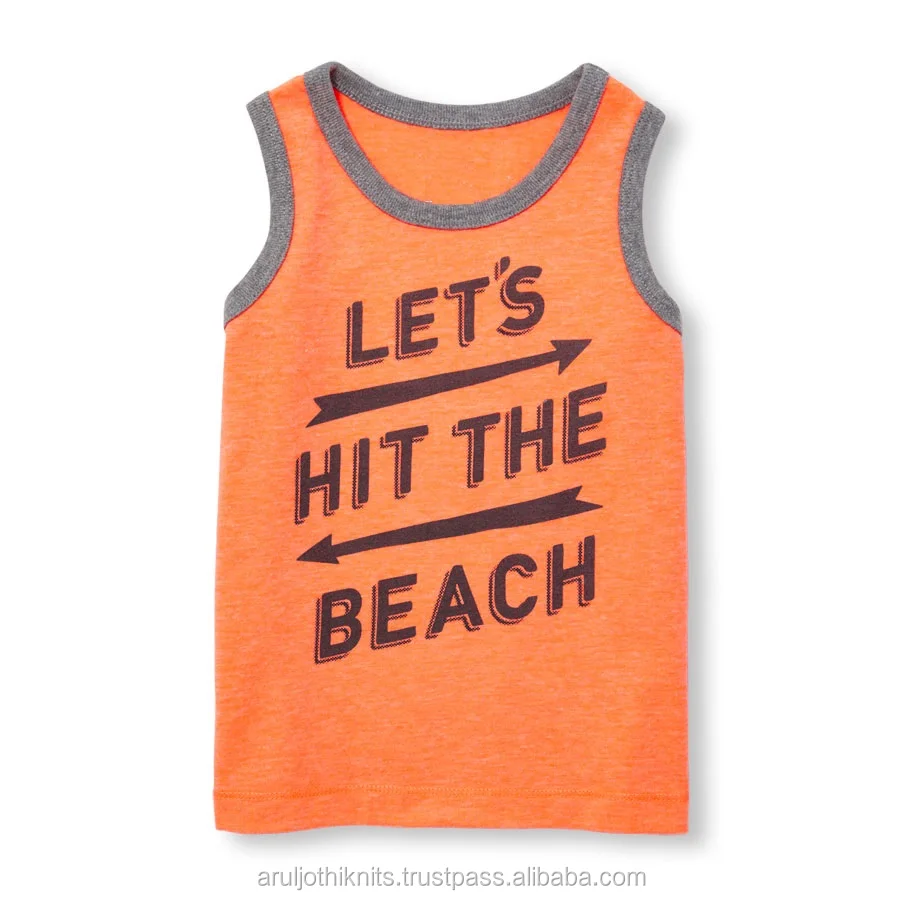 Baby And Toddler Boys Graphic Tank Top Summer Clothes Oem Mens Tshirt