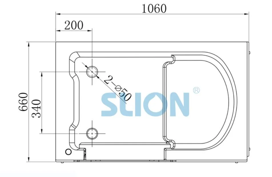 SL9160(00) FRP Walk In Bathtub details