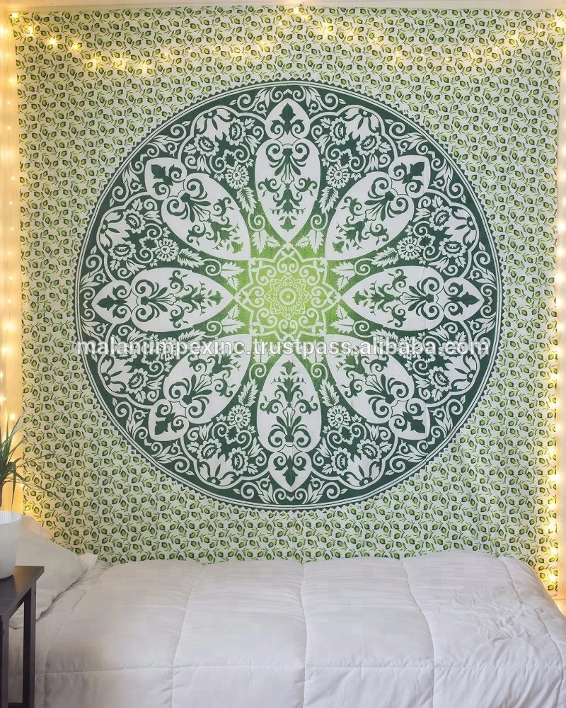 Хлопковое постельное белье с изображением павлина мандалы домашний декор настенный гобелен ручным