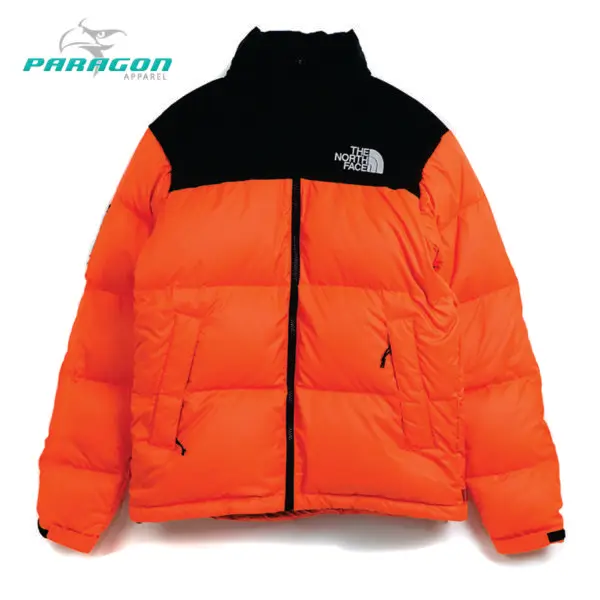 black and orange puffer jacket mens