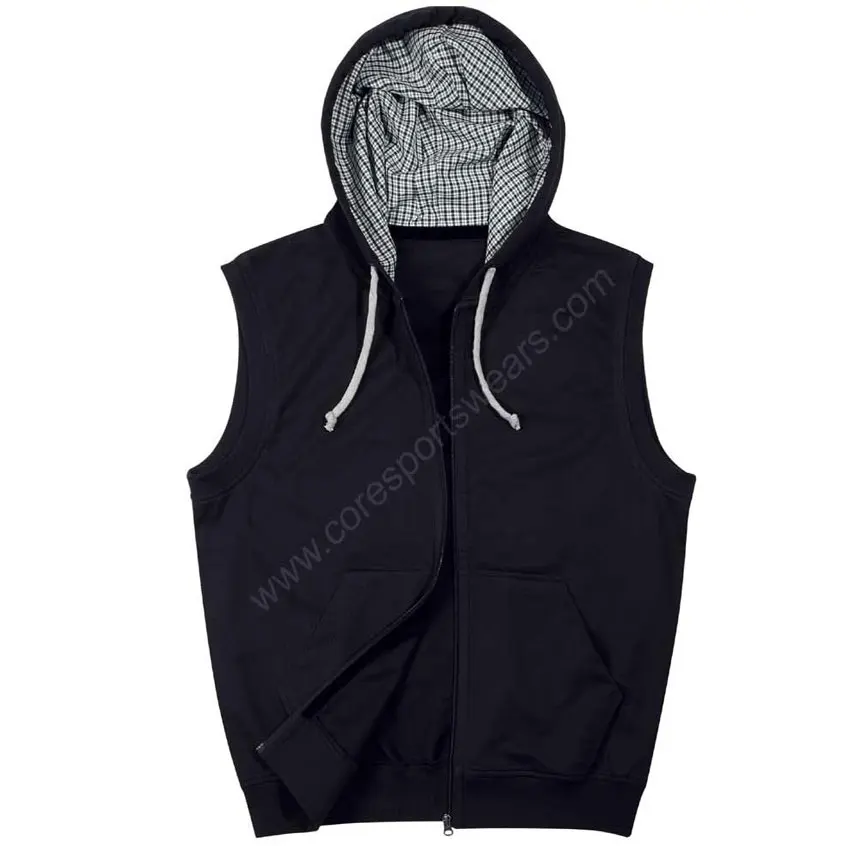 blank sleeveless hoodie