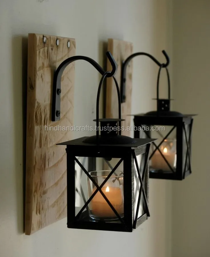 Decorative Hanging Metal Lantern,Iron Lanterns With Black Matt Powder