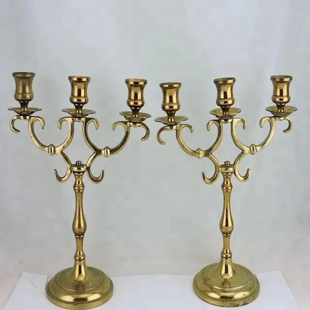 Brass Candle Stand Hand Crafted Holder VIntage Candelabra Christmas Metal 
