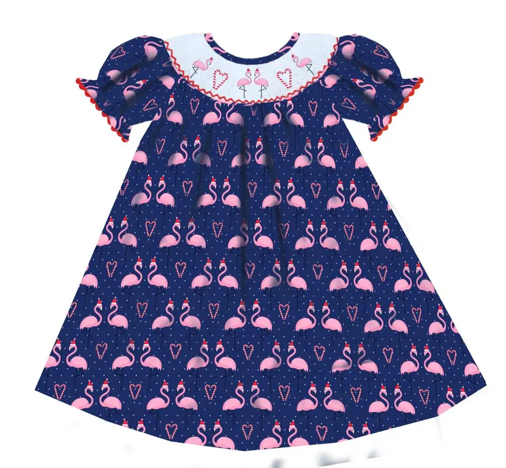flamingo smocked dress