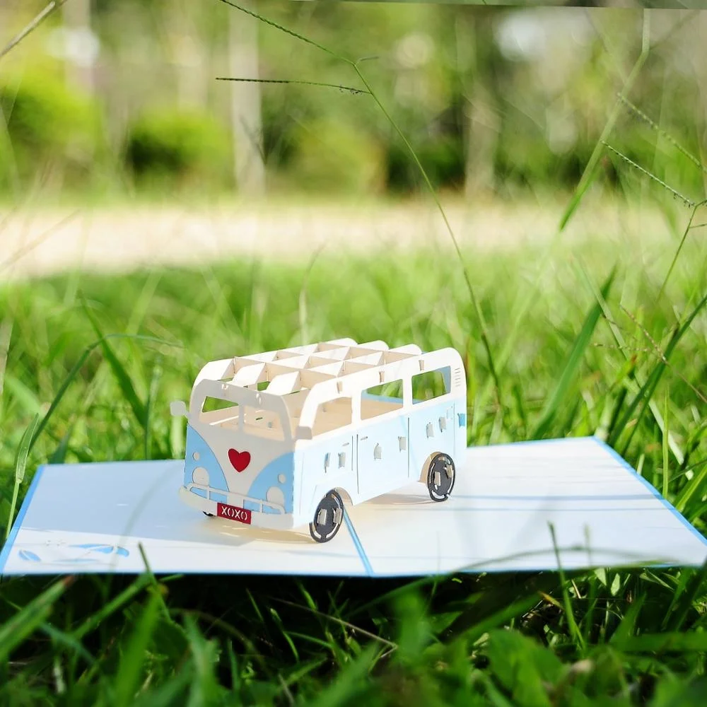 New Design 3d Card Greeting Card Wholesale Popular Laser Cut Campervan Pop  Up Vietnam In Blue Gift Card Handmade Love Charmpop - Buy Pop Up Vietnam  Greeting Card,Father's Day Pop Up Cards,Pop