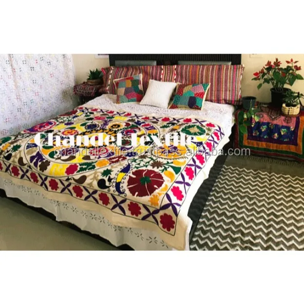 Plaids ouzbèkes Suzani en gros - Broderie artisanale