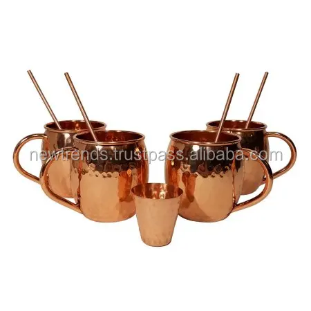 Antique Copper Hammered Mule Mug Engaged Designed 100 % Copper Moscow Mule Mugs for Home Hotel Restaurant