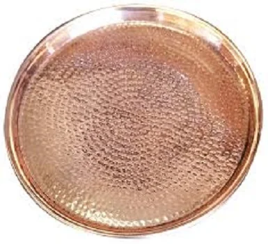 Круглый медный сервировочный поднос