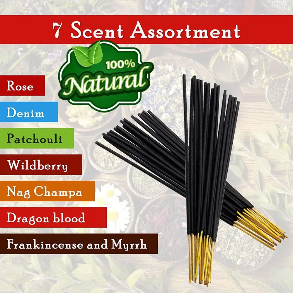 7 Assorted Scents Frankincense And Myrrh Patchouli Denim Rose Dragon Blood Nag Champa Wildberry 100 Natural Incense Sticks Hand Buy 7 Assorted Scents Frankincense And Myrrh Patchouli Denim Rose Dragon Blood